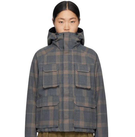 Plaid Short Parka